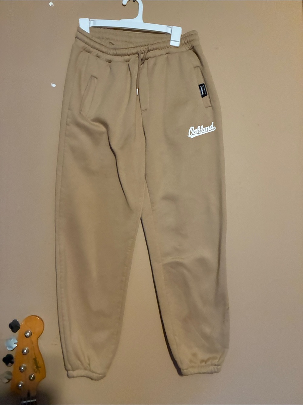 Oakland Logo Tan Jogger Sweatpants